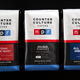 Three bags of NPR Counter Culture Coffee on a black background